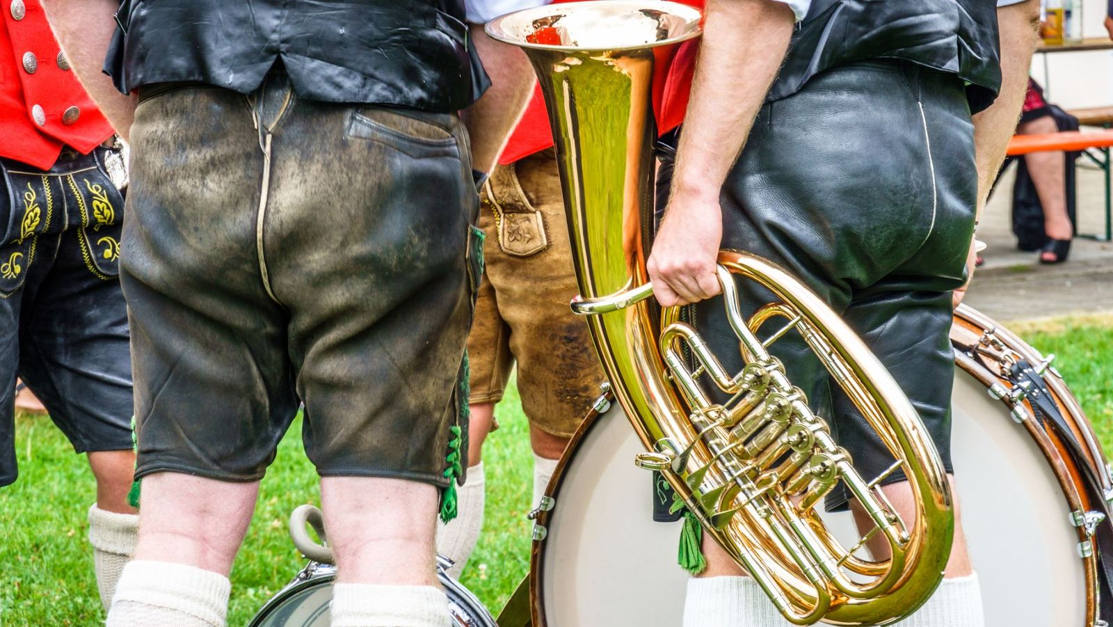 Bavarian band from Munich performing live at an Oktoberfest event
