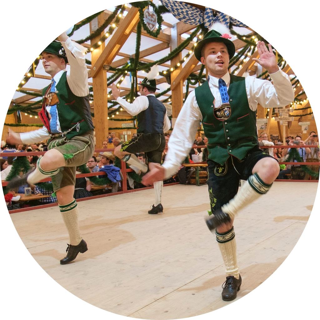 Schuhplattler dancers from Munich performing at a corporate event