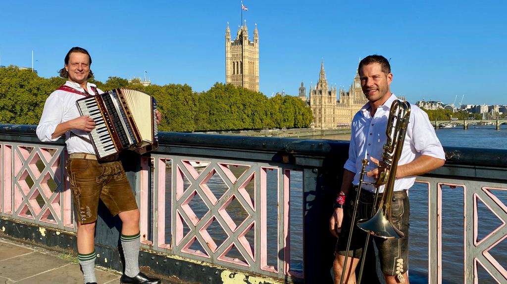 The Bergvagabunden performing at an Oktoberfest event in London